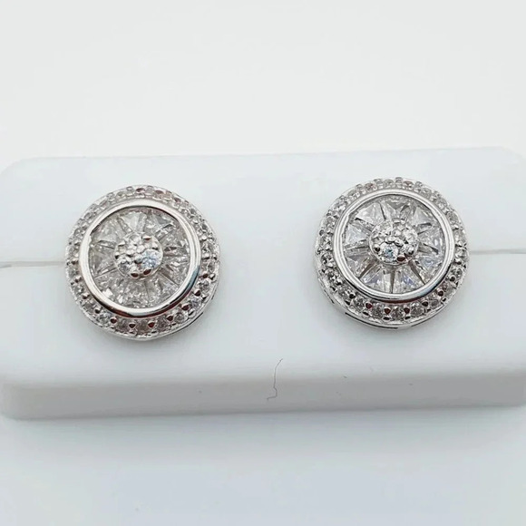 "925 Sterling Silver Cubic Zirconia Earrings, U19254572 - Picture 1 of 11